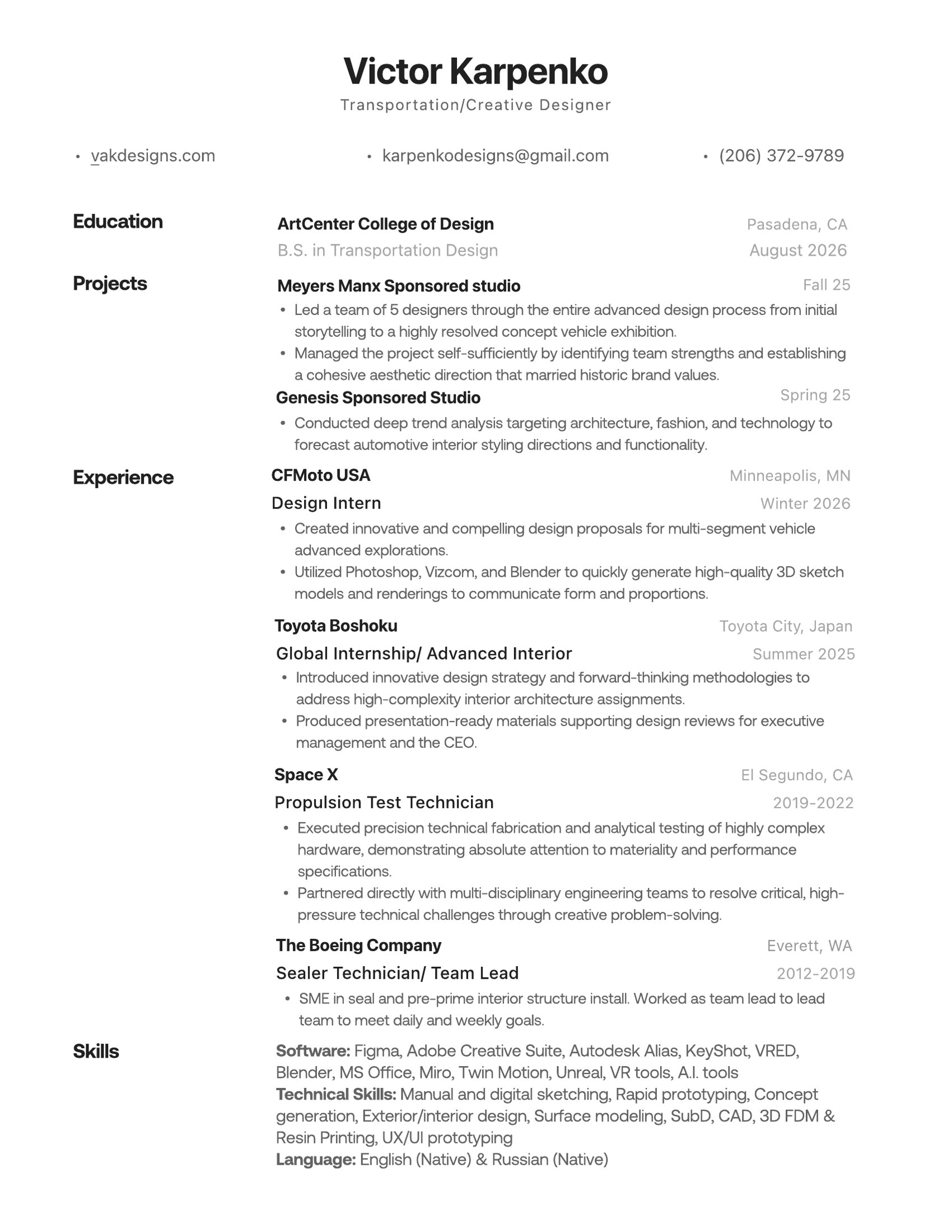 Victor Karpenko resume
